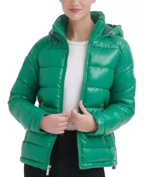Женское блестящее пуховое пальто с капюшоном GUESS, мульти