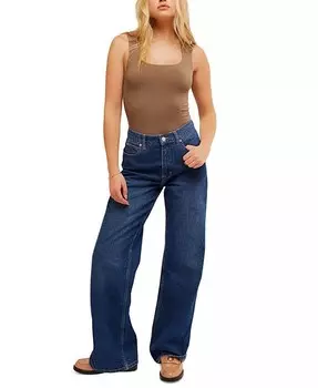 Женское боди без рукавов Luna с квадратным вырезом Free People, коричневый