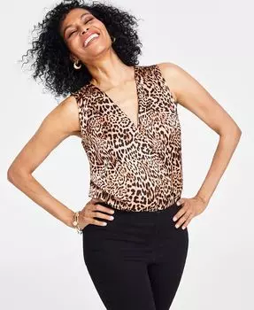 Женское боди без рукавов с принтом I.N.C. International Concepts, коричневый