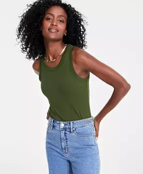 Женское боди без рукавов в рубчик On 34th, зеленый