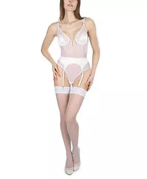 Женское боди в стиле стринги Bette Swiss Dot MeMoi, белый