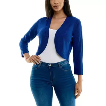 Женское болеро блестящего металлик Nina Leonard, синий