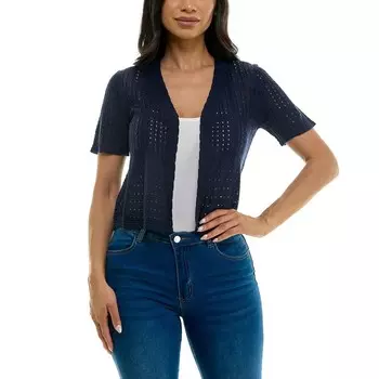 Женское болеро крючком Nina Leonard Pointelle Pointelle, темно-синий