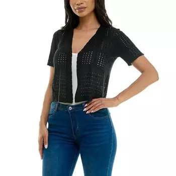 Женское болеро крючком Nina Leonard Pointelle Pointelle, черный