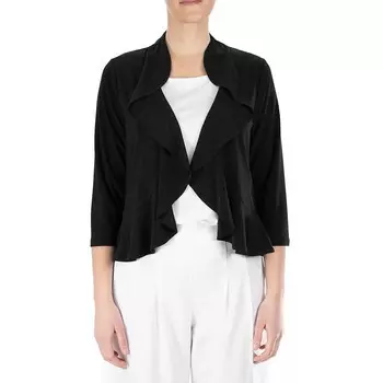 Женское болеро с прозрачной спиной и драпировкой Nina Leonard, черный