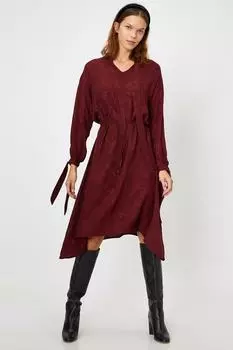 Женское бордово-красное платье 9KAK88552CW Koton, бордовый