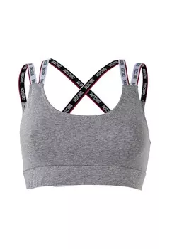 Женское бюстье - бандо, спортивный бюстгальтер, хлопок стрейч, однотонное MOSCHINO, серый