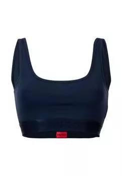 Женское бюстье - Bralette Sporty Logo, Бюстгальтер, Хлопок-стрейч, Логотип, Однотонный HUGO, темно-синий