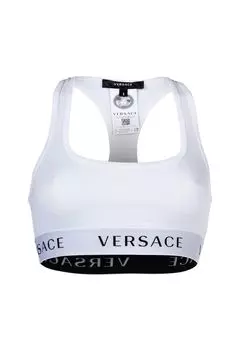 Женское бюстье - нижнее белье, бюстгальтер без косточек, хлопок, пояс с логотипом, однотонное VERSACE