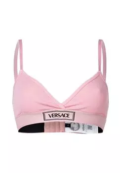 Женское бюстье RIB - треугольный бюстгальтер, трикотаж в рубчик, хлопок-стрейч VERSACE, розовый