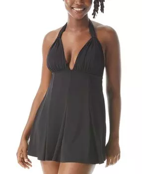 Женское цельное платье для плавания с драпировкой и бретелькой Contours Coco Reef, черный