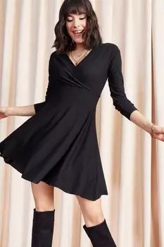 Женское черное двубортное платье Olalook, черный