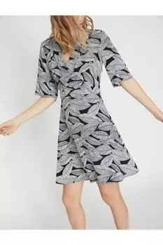 Женское черное платье с рисунком 9YAK88141PW Koton, черный