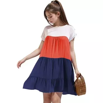 Женское цветное платье с оборками Anna-Kaci, темно-синий