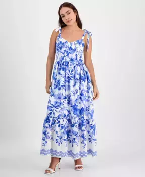 Женское цветочное макси-платье с корсетом и завязками Sam Edelman, мультиколор
