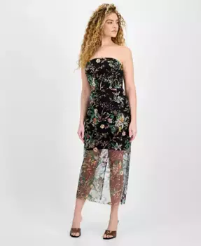 Женское цветочное платье с пайетками без бретелей Sam Edelman, розовый