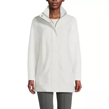 Женское длинное флисовое пальто Lands End Luxe Lands' End, цвет Bright Gray Heather