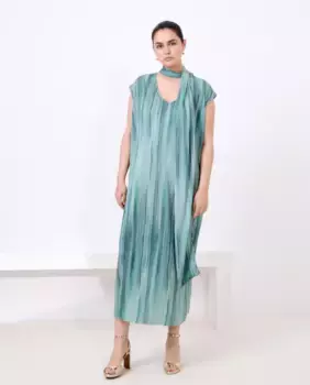 Женское длинное платье без рукавов с принтом Couchel, зеленый