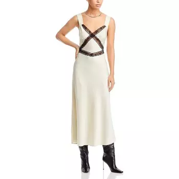 Женское длинное платье-комбинация с кружевной отделкой Emory Bardot, цвет Black/White