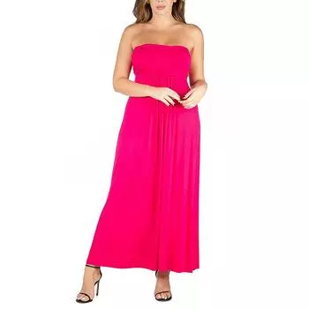 Женское длинное платье макси без бретелек 24seven Comfort Apparel, розовый