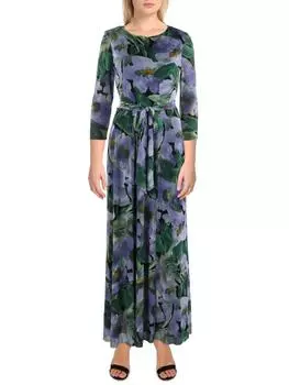 Женское длинное платье макси с цветочным принтом Anne Klein, цвет violet dawn multi