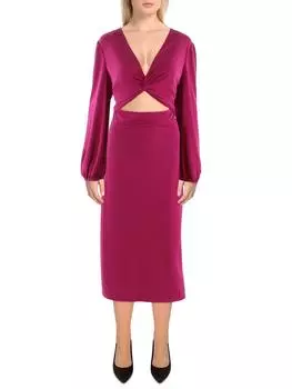 Женское длинное платье макси с перекрученным передом Lauren Ralph Lauren, цвет fuchsia berry