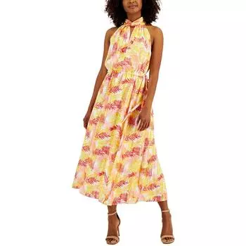 Женское длинное платье макси в тонкую полоску Anne Klein, цвет bright white combo