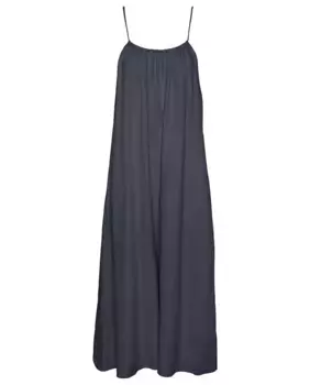 Женское длинное платье на бретелях Pieces, темно-синий