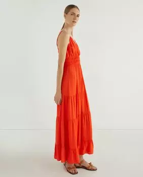 Женское длинное платье на бретелях Yas, розовый