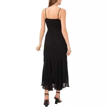 Женское длинное платье с запахом и рюшами 1.STATE, черный