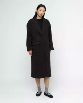 Женское длинное тканевое пальто с воротником с лацканами Wild Pony, коричневый