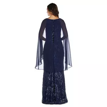 Женское длинное вечернее платье R&M Richards с вышивкой-бабочкой и пайетками R&M Richards