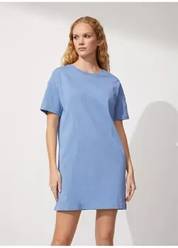 Женское домашнее платье длиной выше колена цвета индиго People By Fabrika