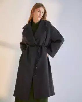 Женское дорожное пальто с поясом Woman El Corte Ingls, цвет 820 Gris Medio