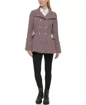 Женское двубортное пальто с искусственным жемчугом Karl Lagerfeld Paris, мульти