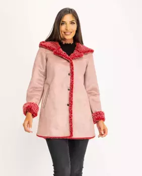 Женское двустороннее пальто с капюшоном Fsh, красный