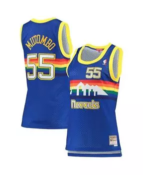 Женское джерси Dikembe Mutombo Royal Denver Nuggets 1991-92 Hardwood Classics Swingman Mitchell & Ness, синий