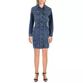 Женское джинсовое мини-платье-рубашка Ralph Lauren, цвет city blue