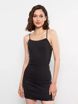 Женское джинсовое платье Rodeo с воротником-стойкой и прямым ремешком в форме сердца LCW Jeans