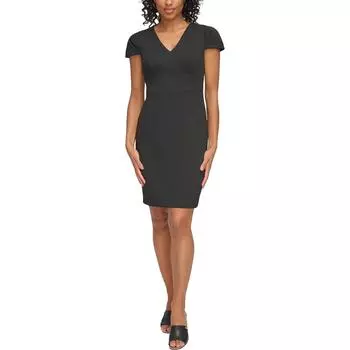 Женское фактурное платье-футляр длиной до колена DKNY, черный