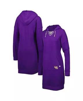 Женское фиолетовое платье-толстовка с v-образным вырезом и шнуровкой LSU Tigers Quick Pass Touch