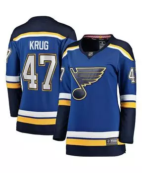 Женское фирменное джерси Torey Krug Blue St. Louis Blues Home Premier Breakaway Player Fanatics, синий