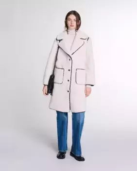 Женское флисовое пальто миди Maje, мультиколор