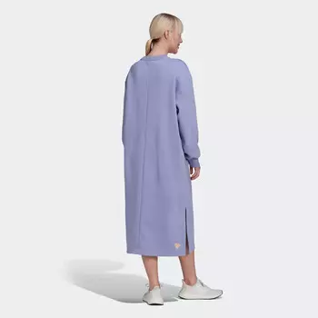 Женское флисовое платье с круглым вырезом, светло-фиолетовое Adidas