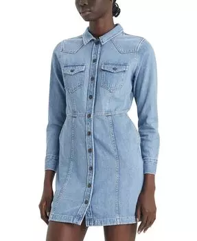 Женское хлопковое джинсовое платье Flynn Western Levi's, синий