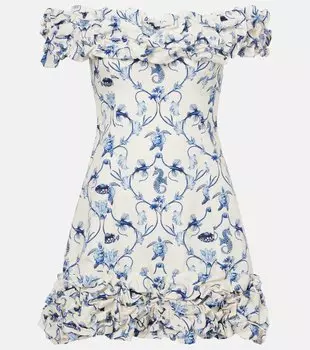 Женское хлопковое мини-платье Jardin с открытыми плечами Agua by Agua Bendita, Under The Sea