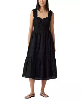 Женское хлопковое платье макси Amaya с ярусами Levi's, черный