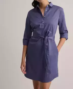 Женское хлопковое платье-рубашка Gracie с эластичной вставкой UNTUCKit, синий