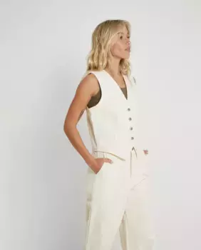 Женское хлопковое платье-жилет с вышивкой Nalle, цвет Crudo