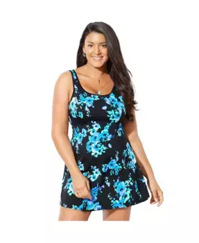 Женское хлорстойкое платье-купальник Tank Swimdress Swimsuits for All, синий